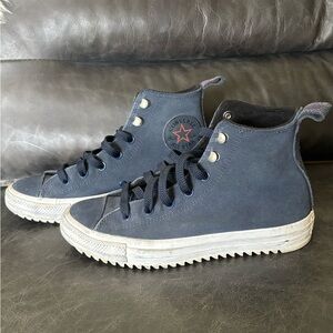 Converse lug sole suede high tops